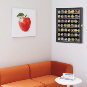 DisplayGifts Interior fabric background enhances coin and pin aesthetics