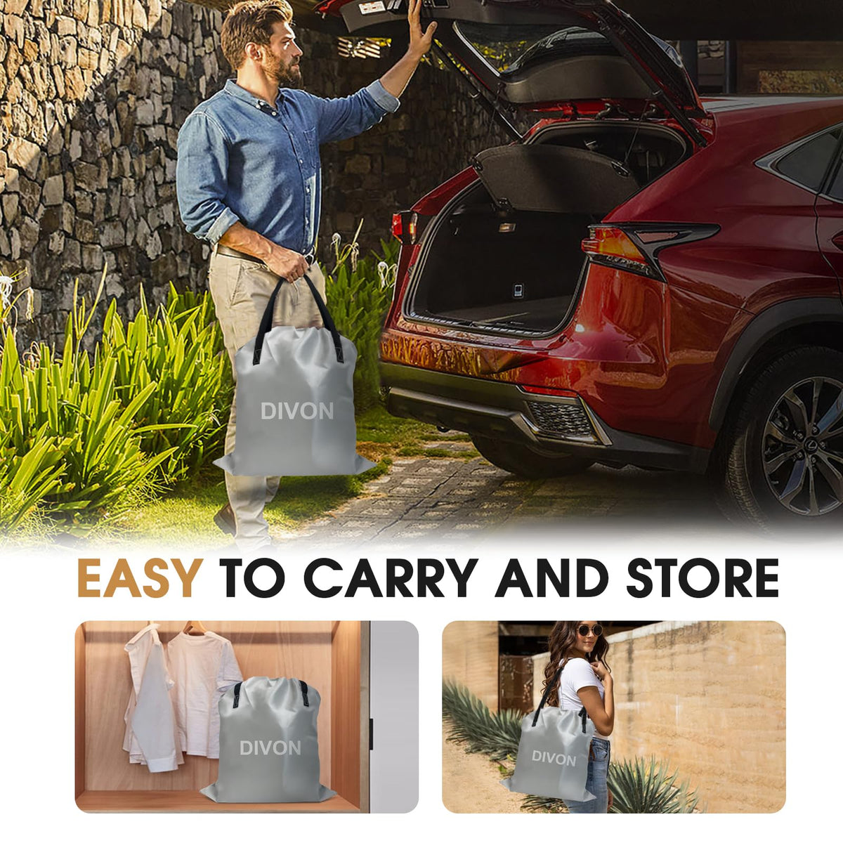 DIVON 3-minute inflation-deflation cycle suitable for home or camping use.