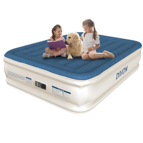 DIVON air mattress full built-in pump setup demonstrates quick inflation for guests