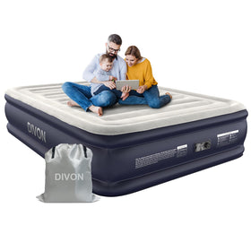 DIVON queen air mattress built-in-pump for quick setup and comfort.