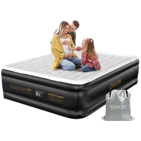 DIVON queen air mattress with built-in pump for quick home setup