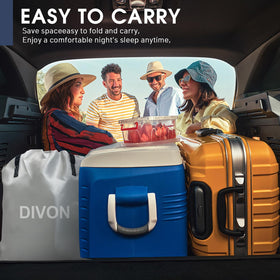 DIVON queen air mattress ideal for guests and camping.