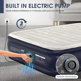 DIVON queen air mattress patented-vertical-beam for solid support.