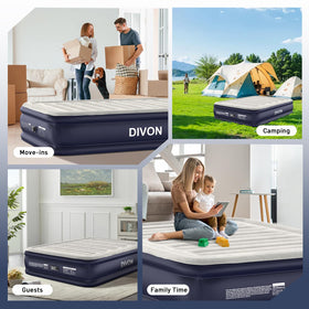 DIVON queen air mattress portable-carry-bag included for easy transport.
