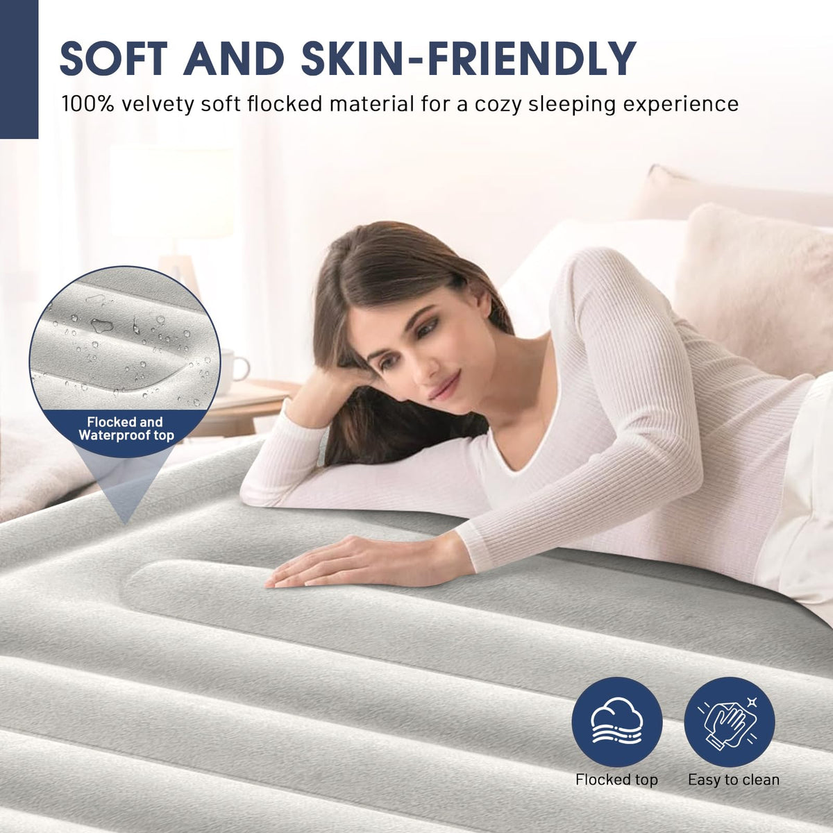 DIVON queen air mattress two-minute-inflation for effortless guest readiness.