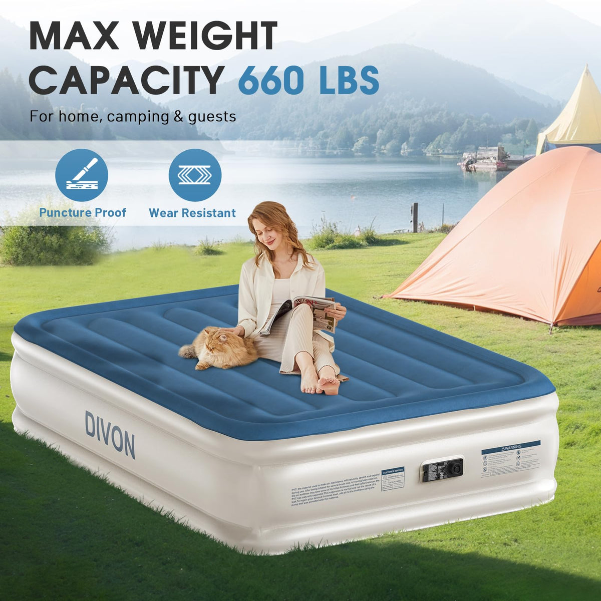 DIVON air mattress slip-resistant bottom keeps the bed in place all night