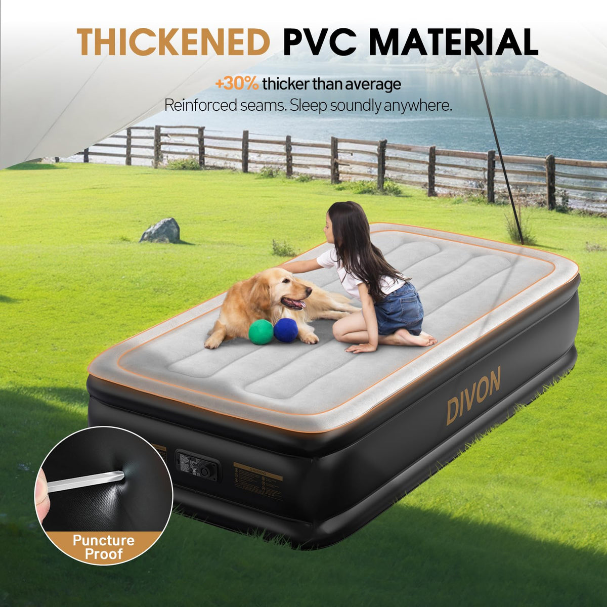 DIVON Twin Air Mattress built-in pump inflating in minutes for easy setup