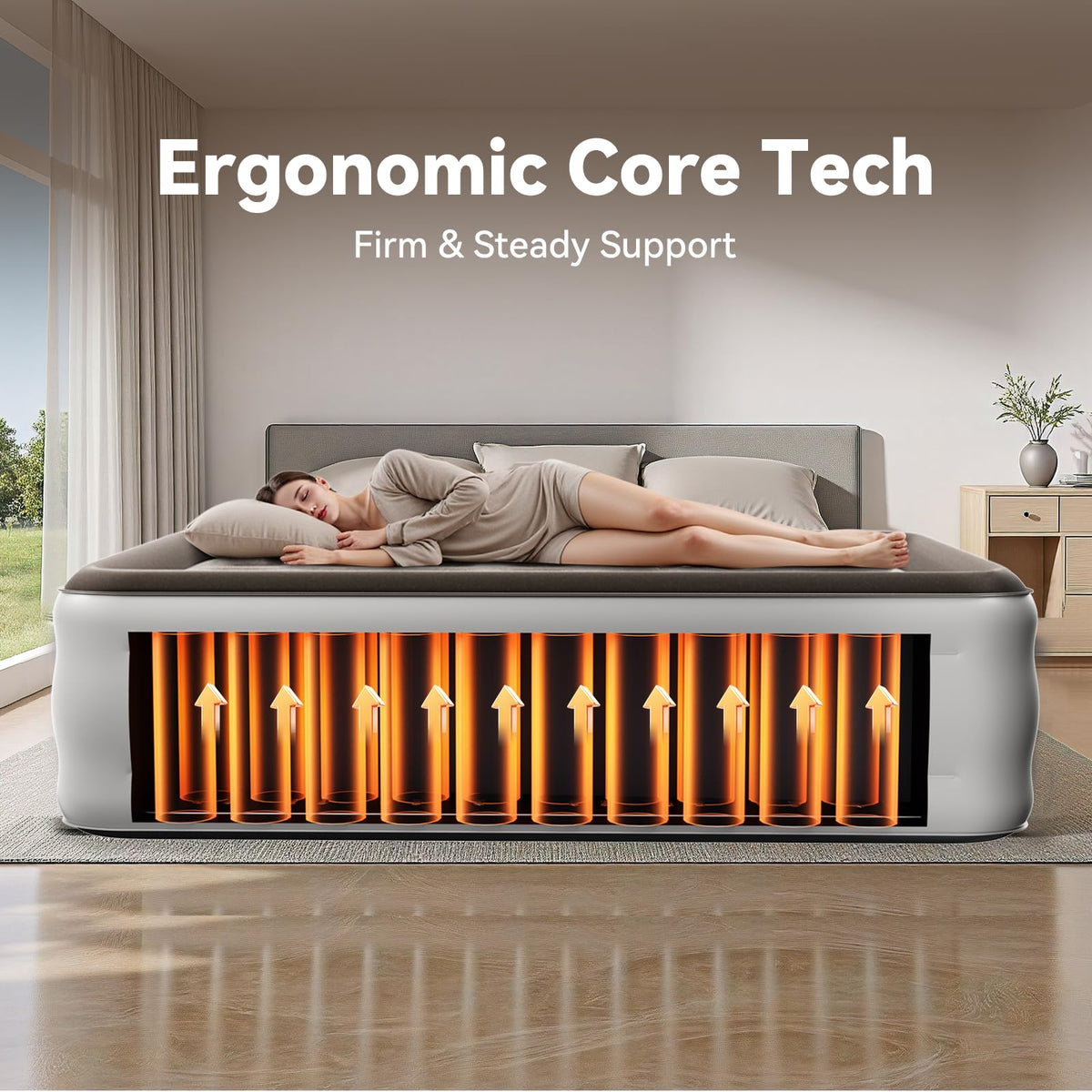DIVON air mattress coil structure close up showing honeycomb support