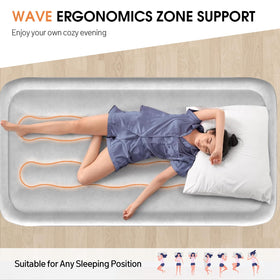 DIVON Twin Air Mattress suede topper close-up highlighting soft comfort