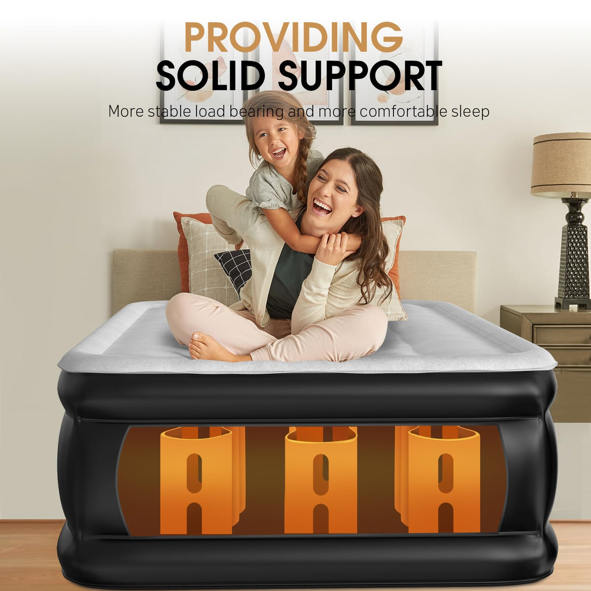 DIVON Twin Air Mattress vertical beam support for stable sleep surface