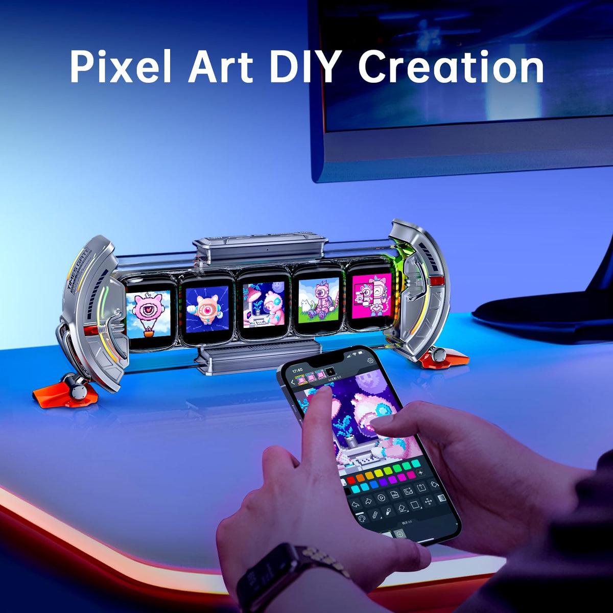 Divoom Times Gate pixel art gallery showcases community designs and animations.