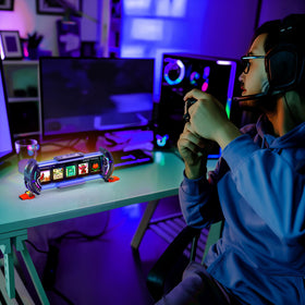 Divoom Times Gate silver finish complements a modern, gift-ready gaming setup.