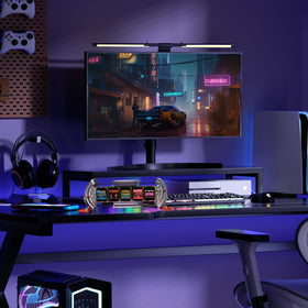 Divoom Times Gate visual display emphasizes a clean, tech-forward office aesthetic.