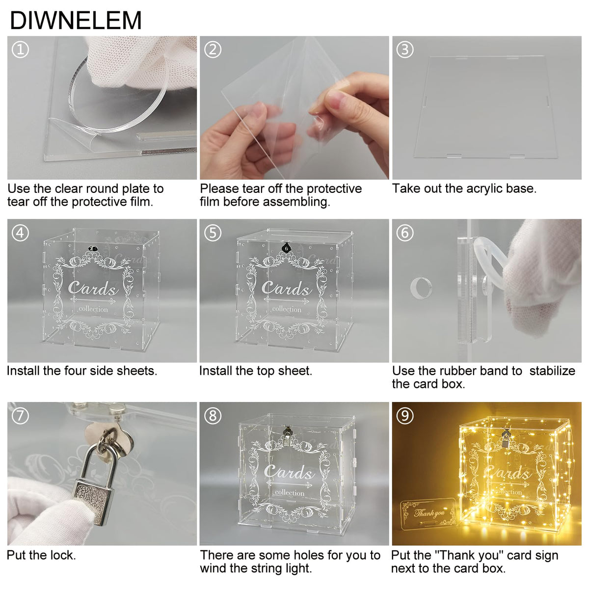 DIWNELEM box size 9.6 by 9.2 by 9.6 inches for space