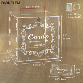 DIWNELEM wedding card box with warm lighting enhances guest visibility