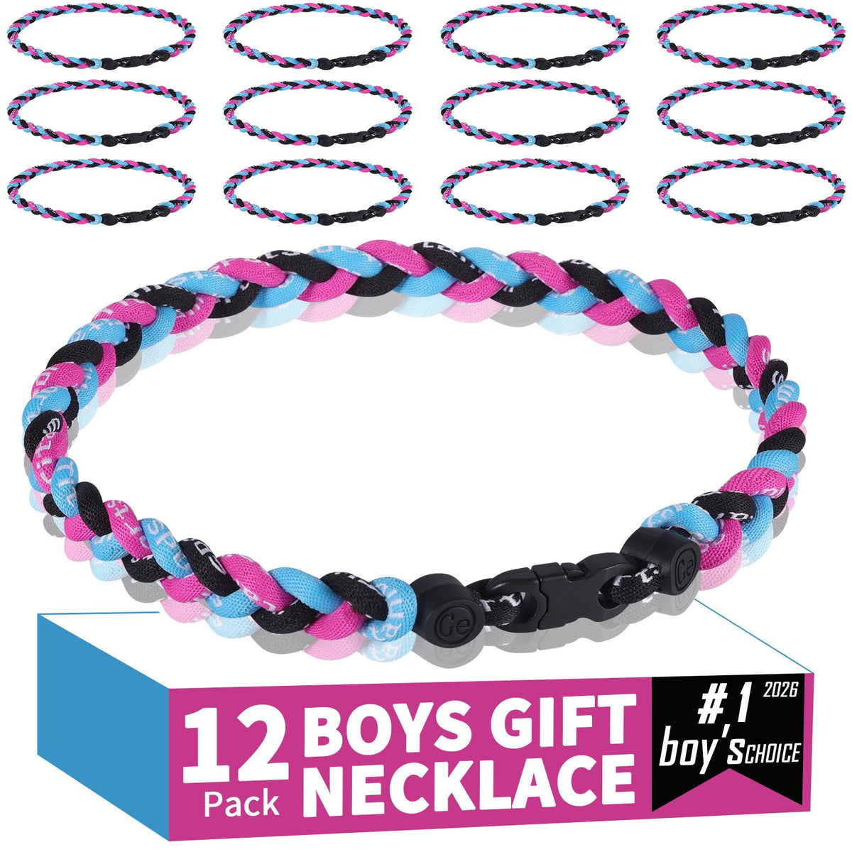 Dixlp baseball necklace pink tornado design for youths