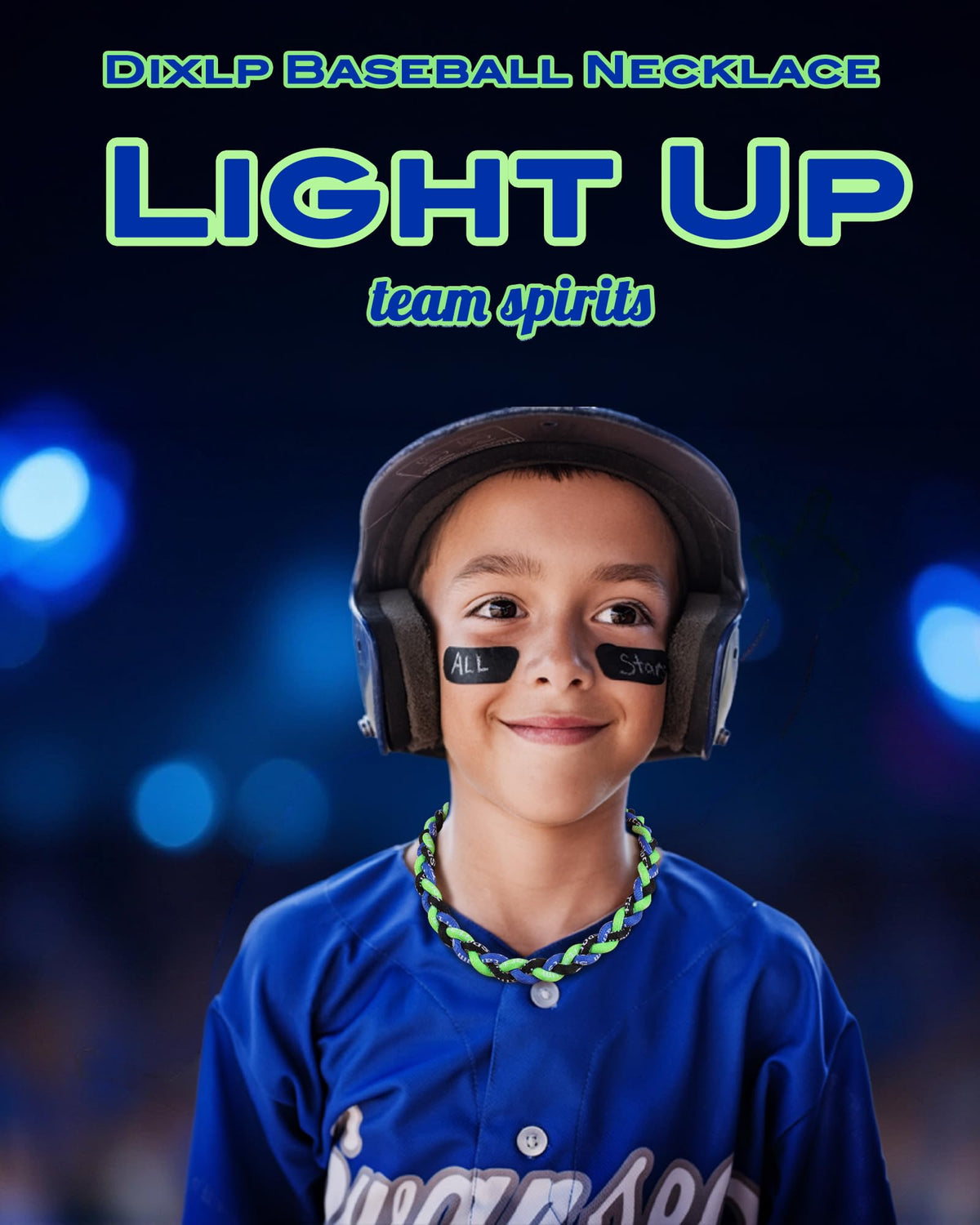 Dixlp necklace worn by youth athlete during practice and games.