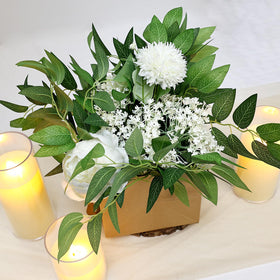 DIYDOFUN wedding wreath with Italian ruscus for decorative accents.