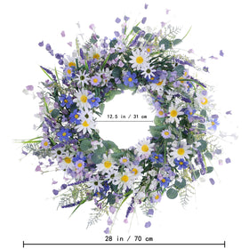 DIYFLORU 28in wreath features sturdy construction for bold visibility.