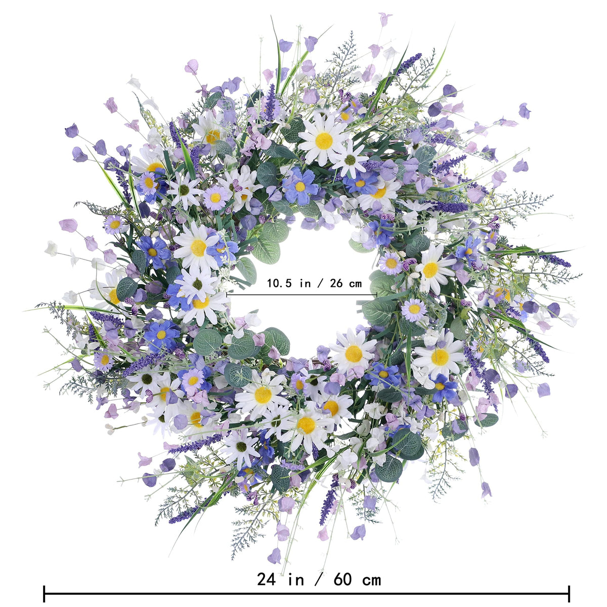 DIYFLORU fade-resistant wreath with reduced plastic elements.
