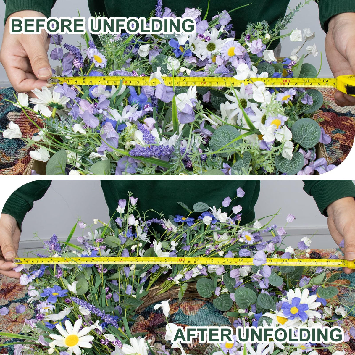 DIYFLORU outdoor friendly wreath designed for covered outdoor use.