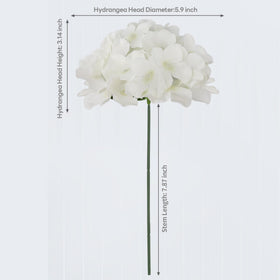 DIYPOP 6-inch ivory hydrangea bloom with bendable wired stem for customization.