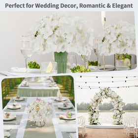 DIYPOP bridal shower decor with ivory hydrangea heads and detachable stems.
