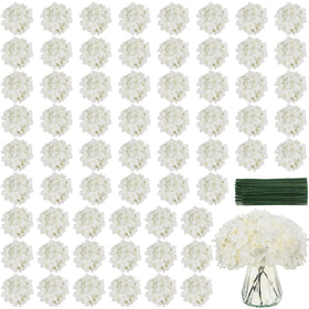 DIYPOP ivory white hydrangea heads with detachable stems for versatile centerpieces.