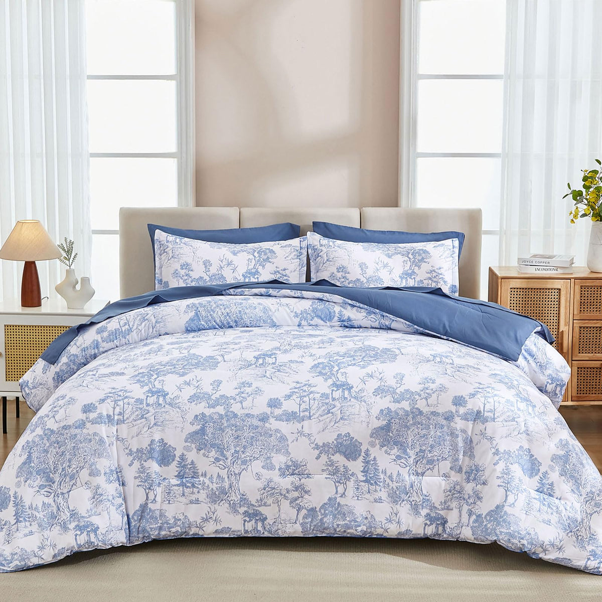 DJY blue comforter set queen plush 90x90 for cozy nights