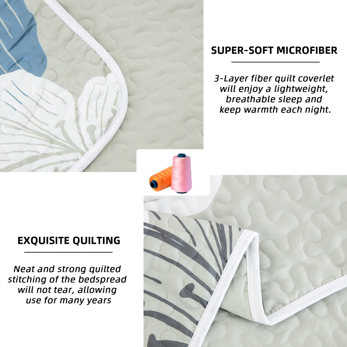 DJY microfiber fabric close-up shows soft, breathable texture for year-round comfort.