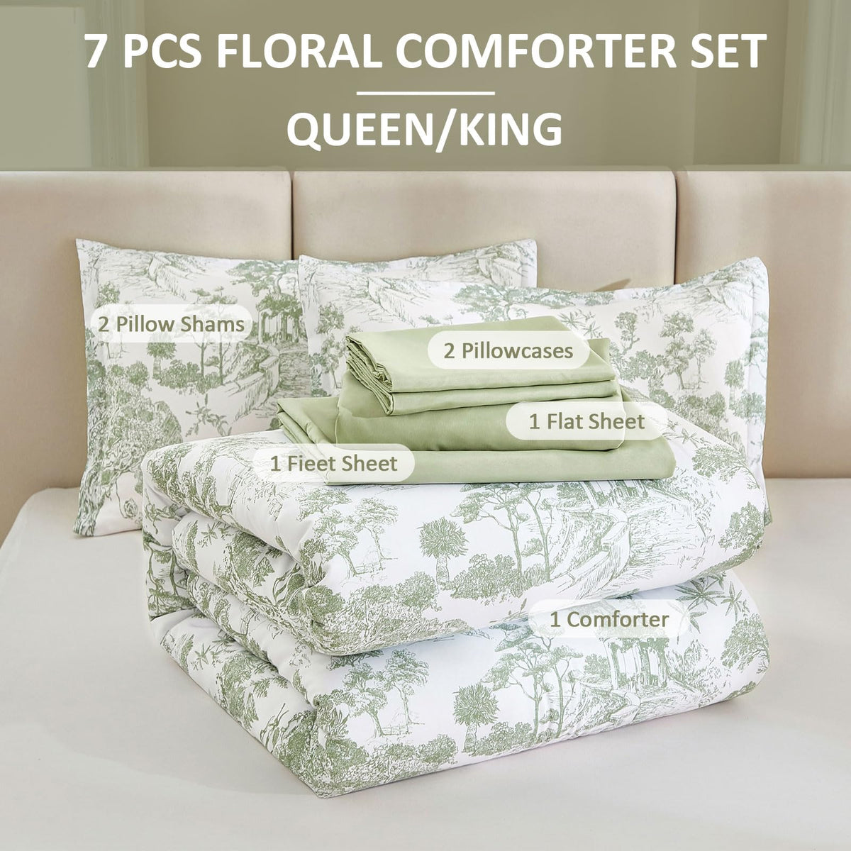 DJY Sage Green bedroom ambience; versatile color and style for a calm space