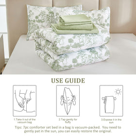 DJY Sage Green comforter vacuum-pack; easy restoration after unpacking