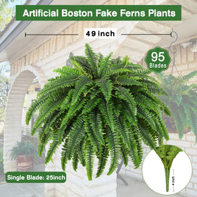 Dkaltm artificial fern outdoors with 95 branches for lush coverage.