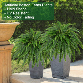 Dkaltm Boston fern bush with 55 branches, full natural look for patios.