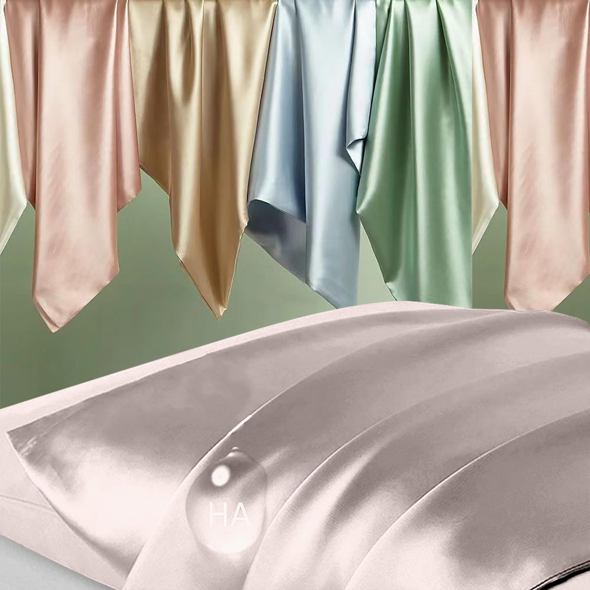 DKBslik silk pillowcase taupe closeup fabric weave highlights premium texture