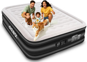 dkesdk air mattress queen with built-in pump for quick inflation and easy setup