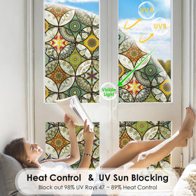DKTIE static cling window film closeup shows easy, residue-free removal.