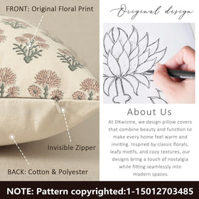 DKwizme pillow cover with hidden zipper detail keeps surfaces smooth
