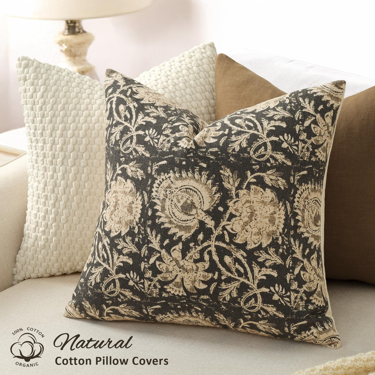DKwizme neutral modern farmhouse pillow cover adds versatile style.