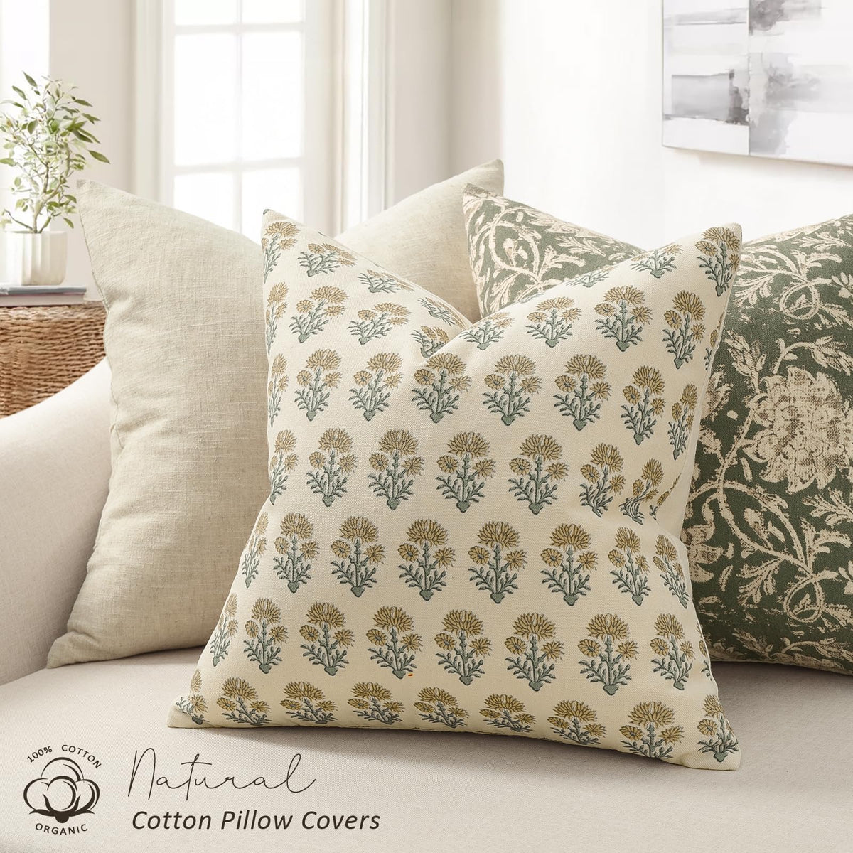 Olive Yellow floral pattern elevates bedrooms with cozy vintage charm.