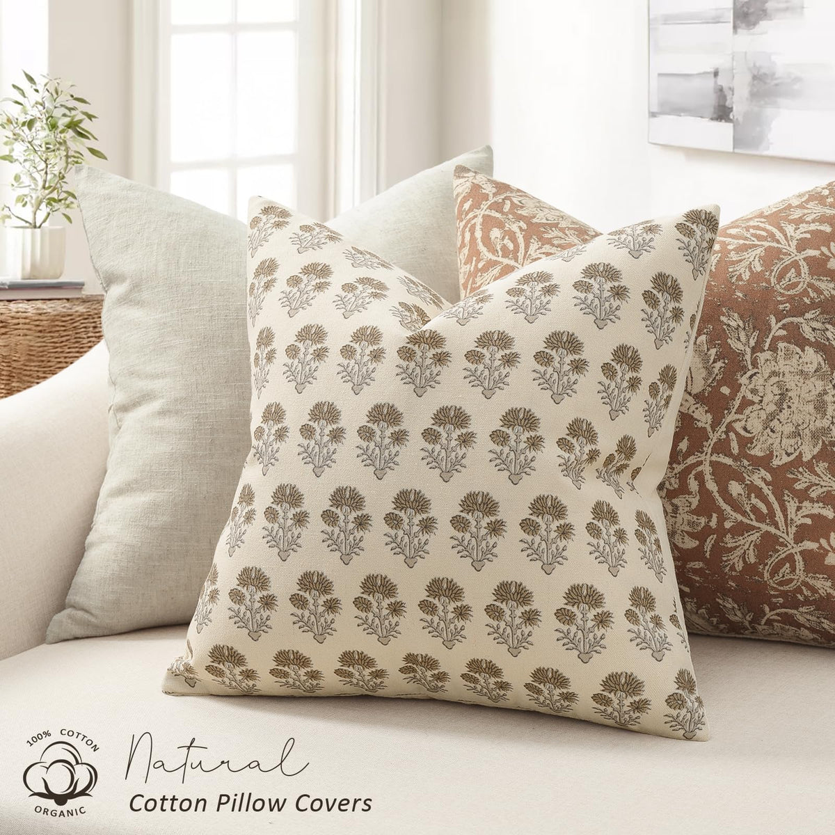 DKwizme vintage flower cushion cover enhances living room warmth and style.