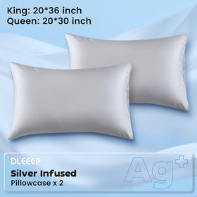 Close-up fabric texture shows a silk-bamboo blend that reduces friction for hair and skin.
