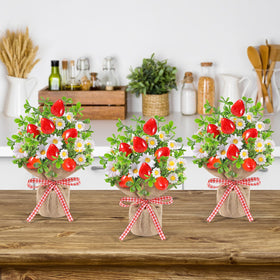 Dlerom artificial daisy and green leaves accents brighten shelves and centers