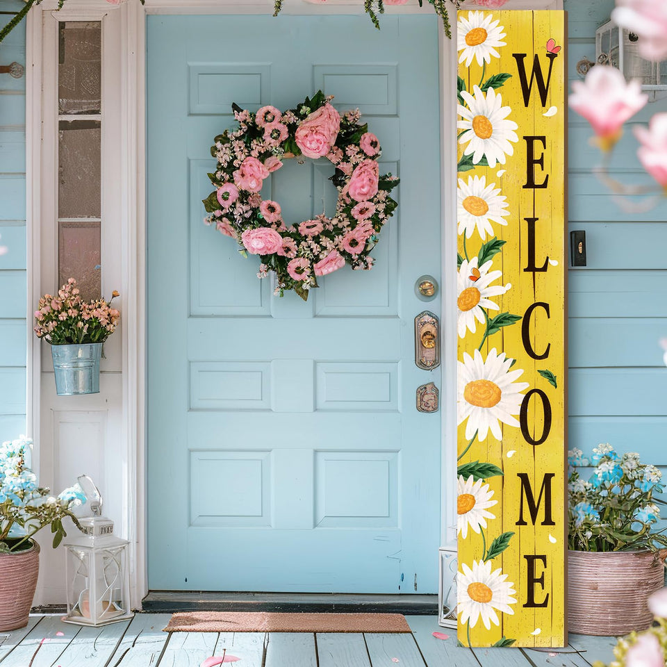 Dlerom spring daisy welcome sign assembly guide for porch decor