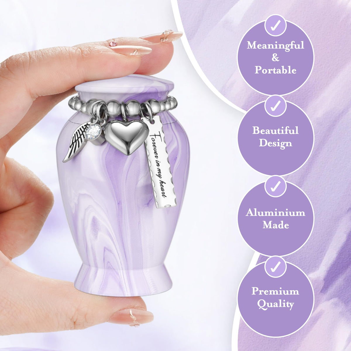 Dletay mini cremation urn compact design ideal for portable remembrance