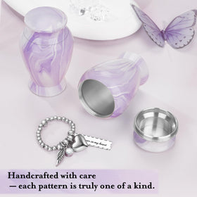 Dletay small urn cap and sleeve detail emphasizes secure, respectful remembrance