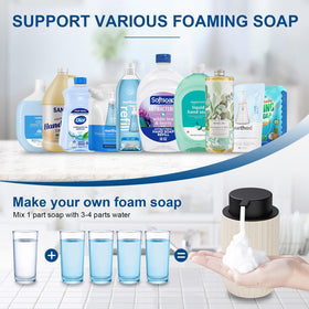 Wide-mouth refill design and silicone-sealed pump prevent leaks.