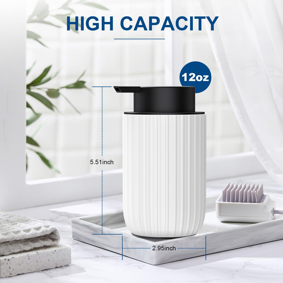 Dlirho ceramic dispenser in a bathroom/kitchen setup showcasing modern decor