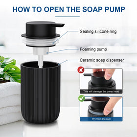 Dlirho foam pump detail on ceramic dispenser for efficient foam output