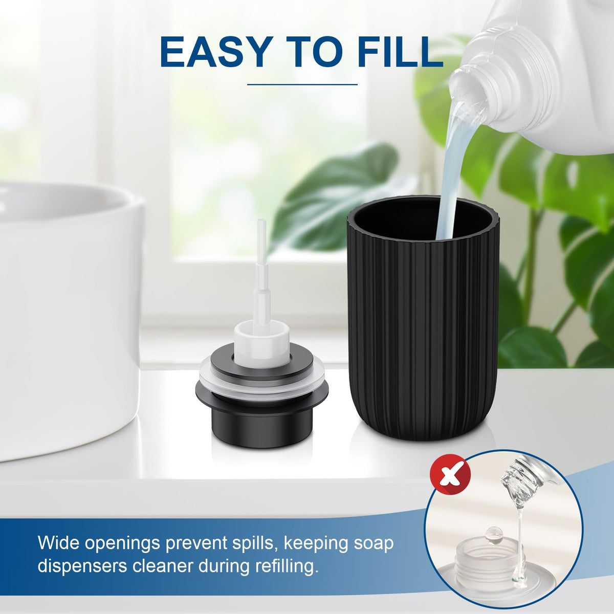 Dlirho wide mouth refill ceramic dispenser for clean refills